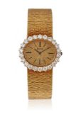 PIAGET, REF. 9330 A6, A LADY'S GOLD COLOURED AND DIAMOND BRACELET WATCH