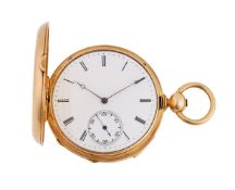 LE ROY & FILS, PARIS, A GOLD FULL HUNTER MINUTE REPEATER POCKET WATCH