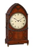 Y A REGENCY EBONY AND BRASS INLAID MAHOGANY BRACKET CLOCK WITH TRIP-HOUR REPEAT