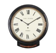 A VICTORIAN INLAID EBONISED FUSEE DROP-DIAL WALL TIMEPIECE