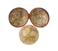 A FINE GEORGE II 2.75 INCH TERRESTRIAL POCKET GLOBE