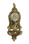 Y A FRENCH LOUIS XV ORMOLU MOUNTED BOULLE BRACKET CLOCK WITH WALL BRACKET EN SUITE