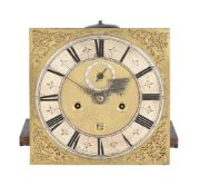 A WILLIAM III MONTH DURATION LONGCASE CLOCK MOVEMENT AND DIAL
