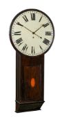 A GEORGE III INLAID MAHOGANY TAVERN WALL TIMEPIECE