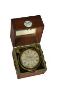 A VICTORIAN MAHOGANY CASED TWO-DAY MARINE CHRONOMETER
