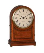 Y A REGENCY MAHOGANY AND SATINWOOD BRACKET CLOCK WITH TRIP-HOUR PULL REPEAT