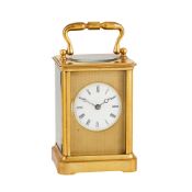 A FRENCH GILT BRASS CARRIAGE CLOCK