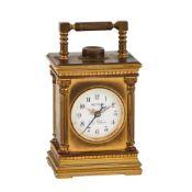 A SWISS GILT MINIATURE MINUTE-REPEATING CARRIAGE TIMEPIECE WITH ALARM