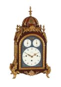 A FINE GEORGE III GILT BRASS MOUNTED JAPANNED MUSICAL TABLE CLOCK MADE FOR THE ‘OTTOMAN’ MARKET