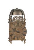 A WILLIAM AND MARY BRASS LANTERN CLOCK