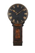 A GEORGE III CHINOISERIE DECORATED BLACK JAPANNED TAVERN WALL TIMEPIECE