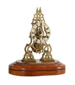 A VICTORIAN BRASS SKELETON TIMEPIECE