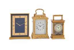 A FRENCH GILT BRASS AND CLOISONNE ENAMEL CARRIAGE TIMEPIECE