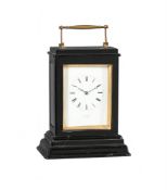A FRENCH LOUIS PHILIPPE EBONISED CARRIAGE CLOCK