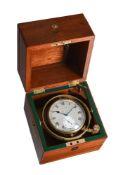 A FINE AND RARE GEORGE III ONE-DAY MARINE CHRONOMETER WITH TRANSITIONAL PART FIRED-ENAMEL DIAL