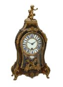Y A FRENCH LOUIS XV GILT BRASS MOUNTED BOULLE BRACKET TIMEPIECE