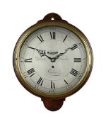 AN GEORGE III VERGE FUSEE DIAL WALL TIMEPIECE