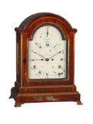 A GEORGE III BRASS MOUNTED MAHOGANY TABLE/BRACKET CLOCK WITH CONCENTRIC CALENDAR