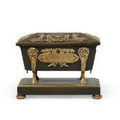 A FRENCH EMPIRE PERIOD BRONZE AND GILT BRONZE INKSTAND, EARLY 19TH CENTURY