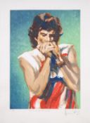 λ Ronnie Wood (b.1947) Mick With Harmonica II (Emerald)