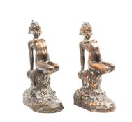 Armor Bronze Co. (1920s) , Pair of Art Deco bookends of nudes, bronze, 1927