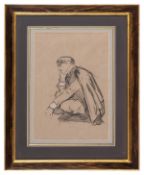 λ William Rothenstein (1872-1945) , Portrait of Charles Conder (1868-1909), seated on the floor, …