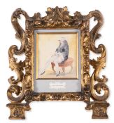 Otto Schoff (1884-1938), Lady seated in a fur coat, pencil and watercolour, [c.1920]