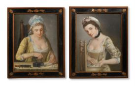 AFTER HENRY ROBERT MORLAND, A MAID IRONING, AND A MAID WASHING LINEN