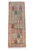 A FINE SILK KAYSERI RUNNER, CIRCA 1970