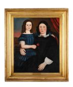 AMERICAN SCHOOL (19TH CENTURY), A MOTHER AND HER DAUGHTER DOUBLE PORTRAIT