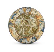 AN ITALIAN CASTELLI DISH OR CHARGER, 19TH CENTURY