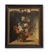 DUTCH SCHOOL (18TH CENTURY), AN URN OF FLOWERS IN A STONE NICHE