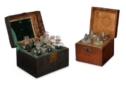 Y TWO DECANTER OR SCENT BOXES, 18TH CENTURY