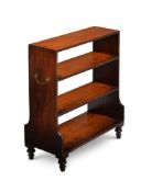 Y AN UNUSUAL REGENCY EXOTIC HARDWOOD DOUBLE SIDED 'WATERFALL' BOOKCASE, CIRCA 1820