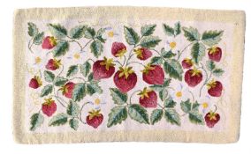 'STRAWBERRY BUSH', AN AMERICAN HOOK RUGLATE, 19TH CENTURY