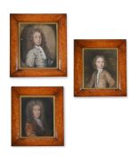 FRENCH SCHOOL (LATE 17TH - EARLY 18TH CENTURY), A SET OF THREE PORTRAITS PRESUMABLY GRANDFATHER
