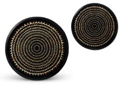 Y A PAIR OF ROUNDELS DISPLAYING SHARK TEETH, MODERN