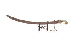 A Mughal gem-set jade hilted sword