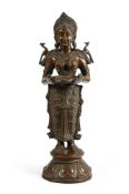 A large Indian bronze large figure of the Goddess Meenakshi