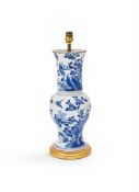 A Chinese blue and white 'phoenix tail' vase