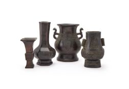 A Chinese bronze archaistic hexagonal vase