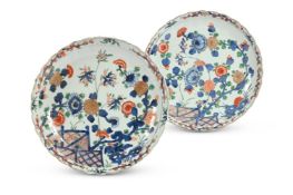 A pair of Chinese Famille Verte saucer dishes