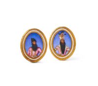 Two Worcester porcelain miniature portraits made for the Persian market