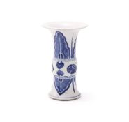 A Chinese blue and white gu vase