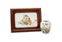 A small Chinese enamelled waterpot