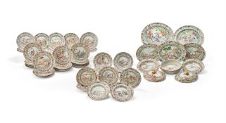 A Canton Famille Rose Part Dinner Service