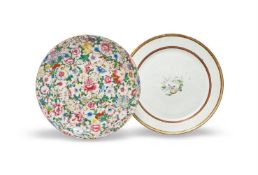 A large Chinese Mille Fleur plate