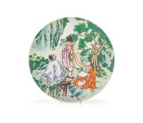 A Chinese enamelled 'Buddhism' plate