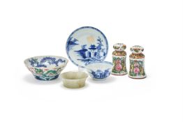 A Chinese underglaze blue enamelled 'dragon' bowl