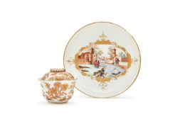 A Chinese gilt porcelain cup and cover